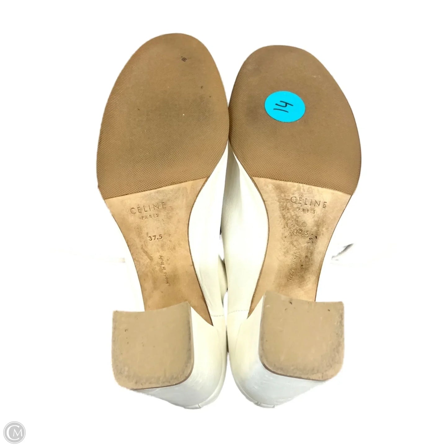 Shoes Luxury Designer By Celine In Cream, Size: 7
