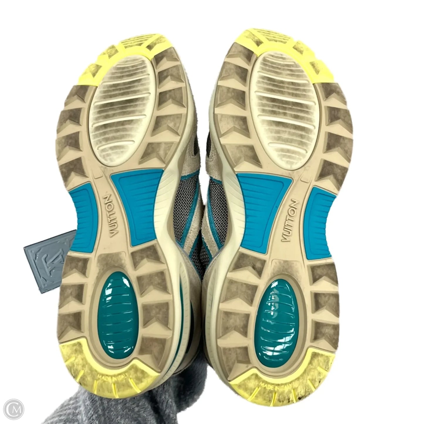 Shoes Luxury Designer By Louis Vuitton In Blue & Grey, Size: 10