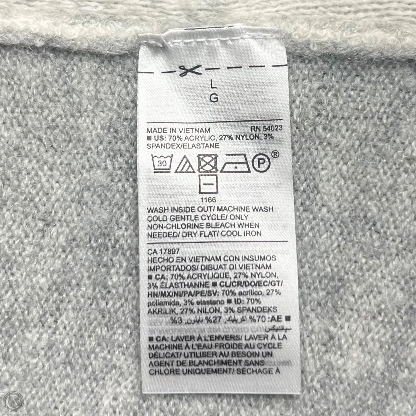 Sweater By Old Navy In Grey & White, Size: L