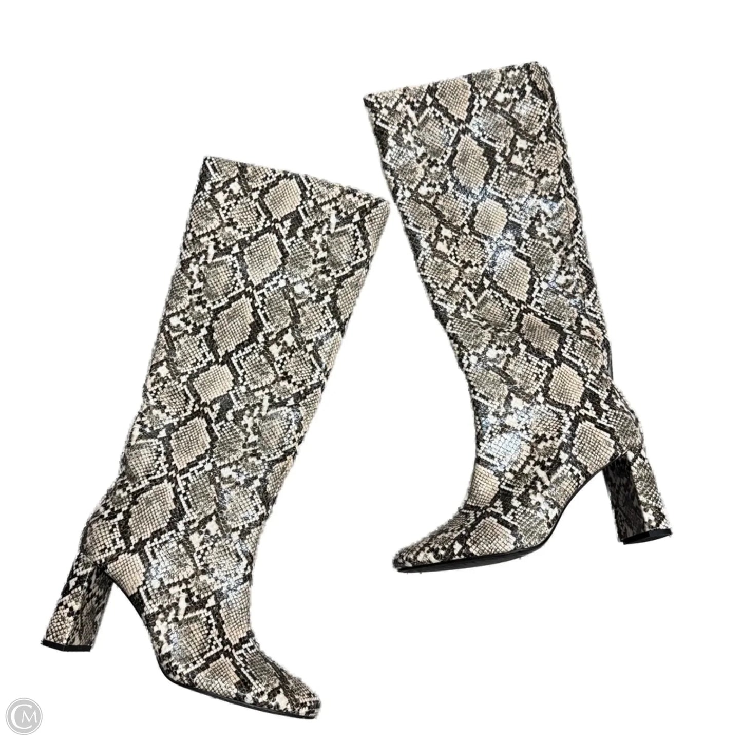 Boots Knee Heels By Zara In Snakeskin Print, Size: 8.5