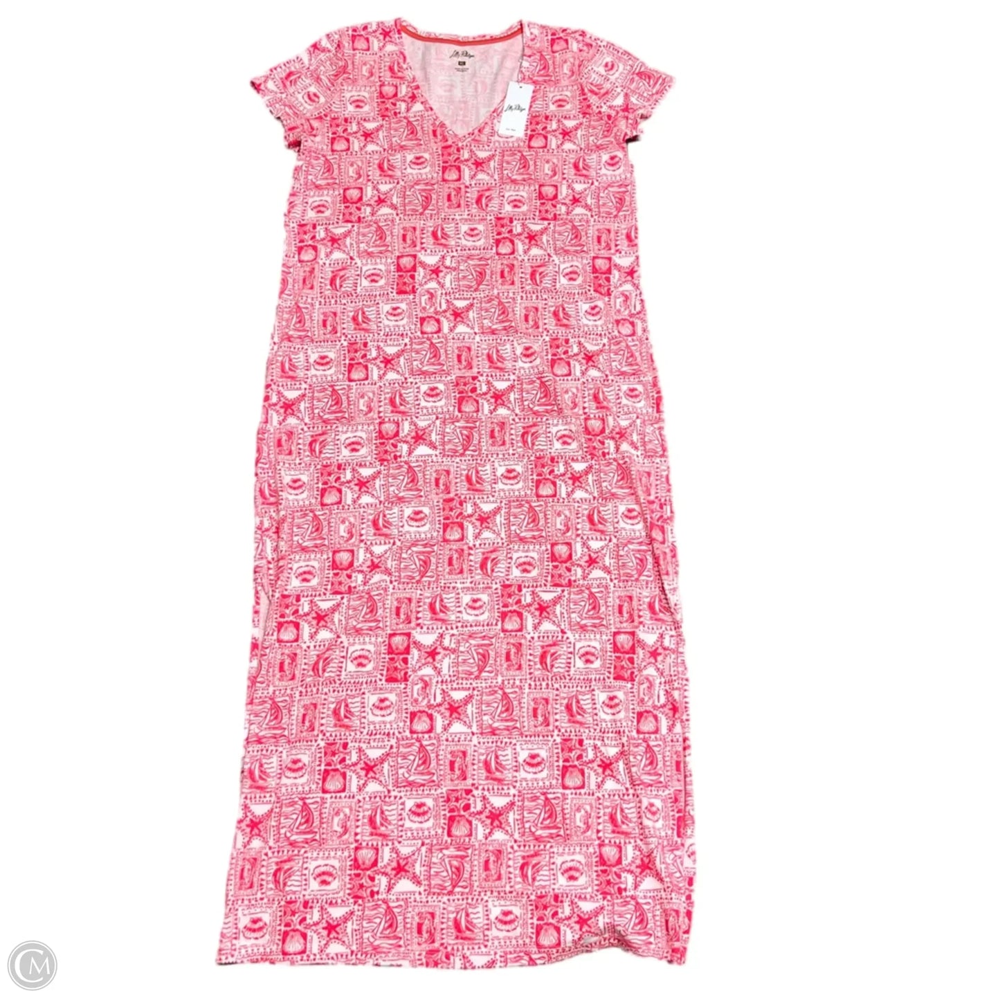 Dress Designer By Lilly Pulitzer In Orange & White, Size: Xl