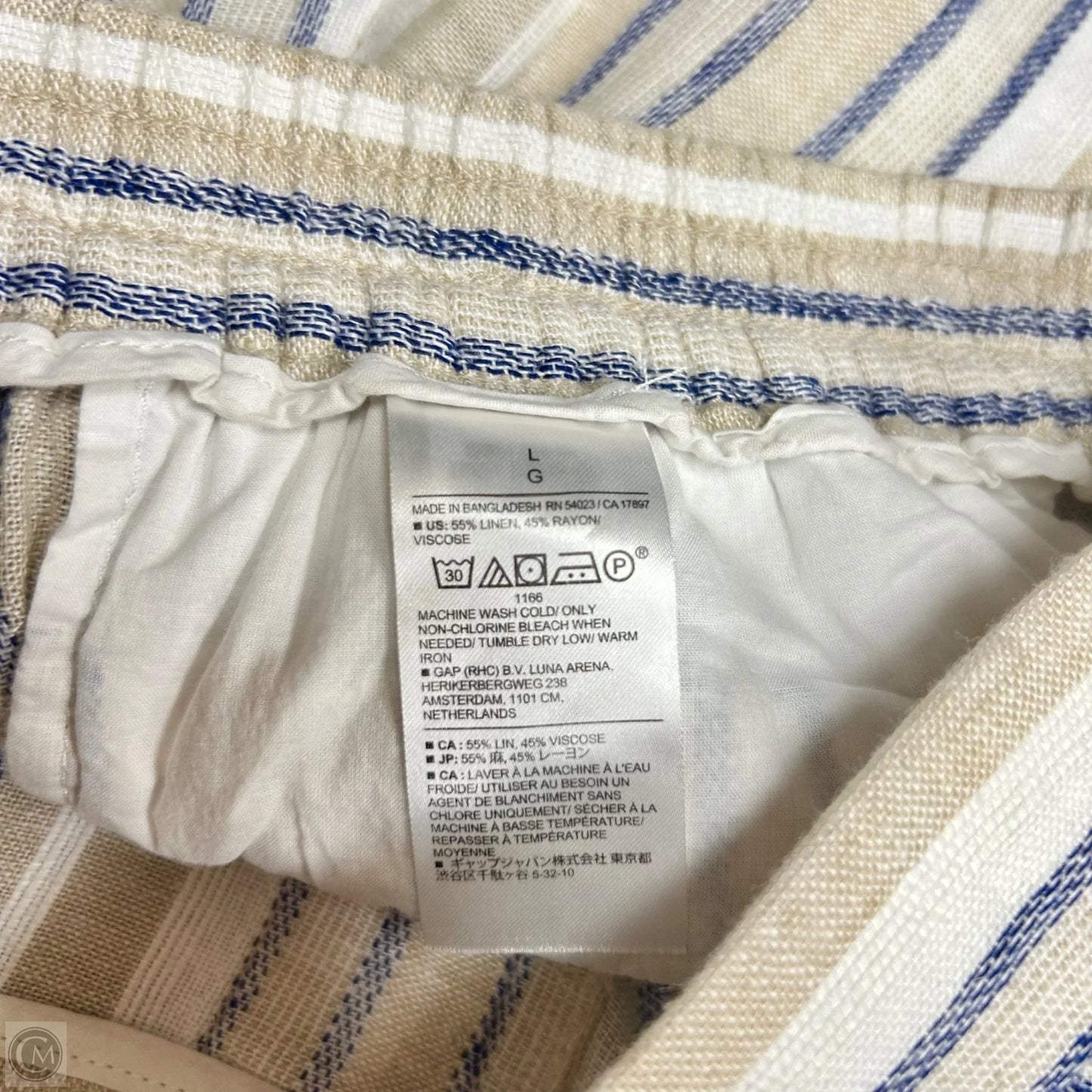 Pants Linen By Banana Republic In Blue & Tan, Size: 12