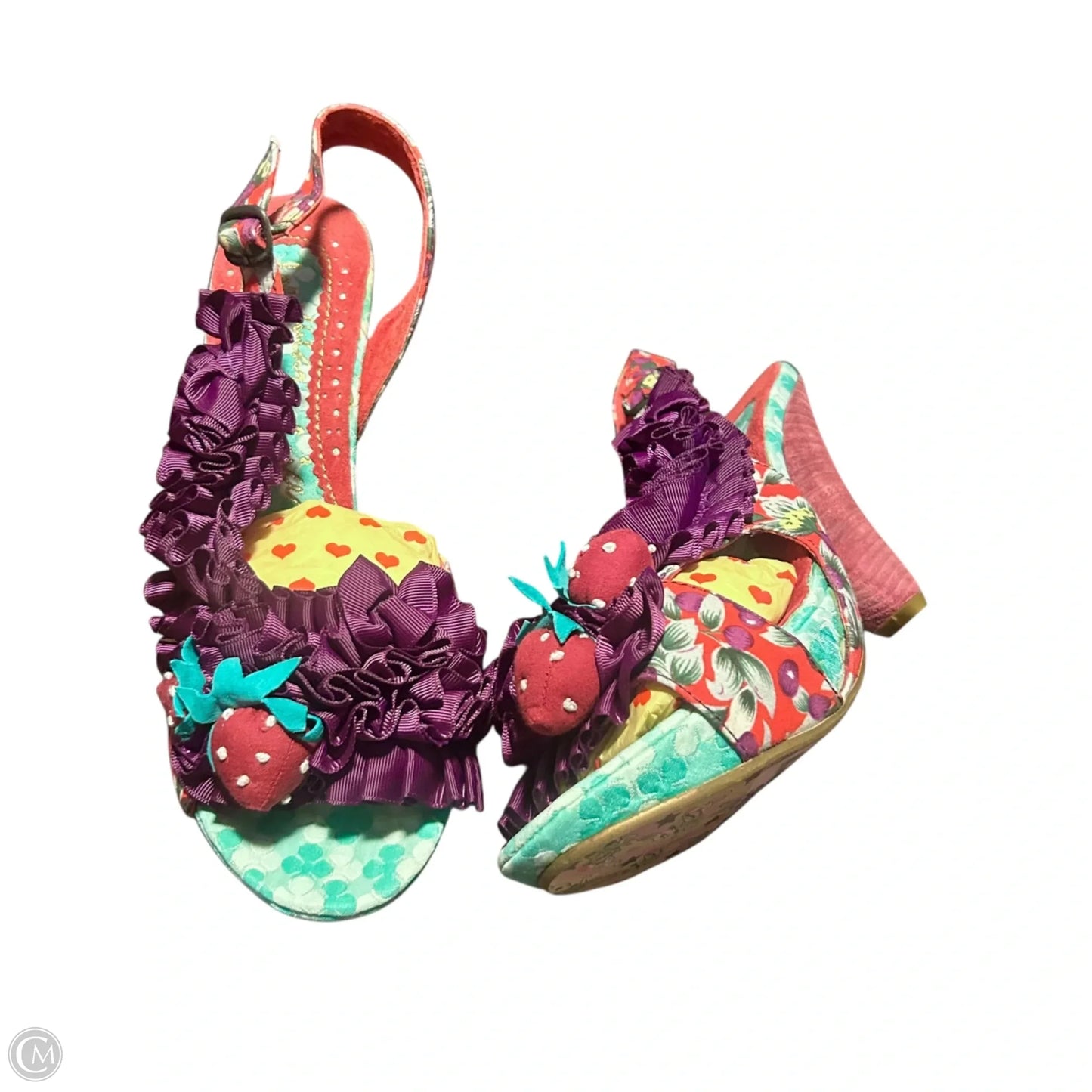 Sandals Heels Wedge By Irregular Choice In Purple & Red, Size: 10