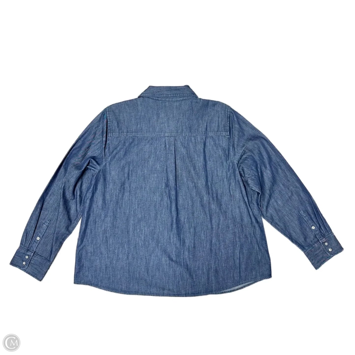 Top Long Sleeve By J. Crew In Blue Denim, Size: 2x