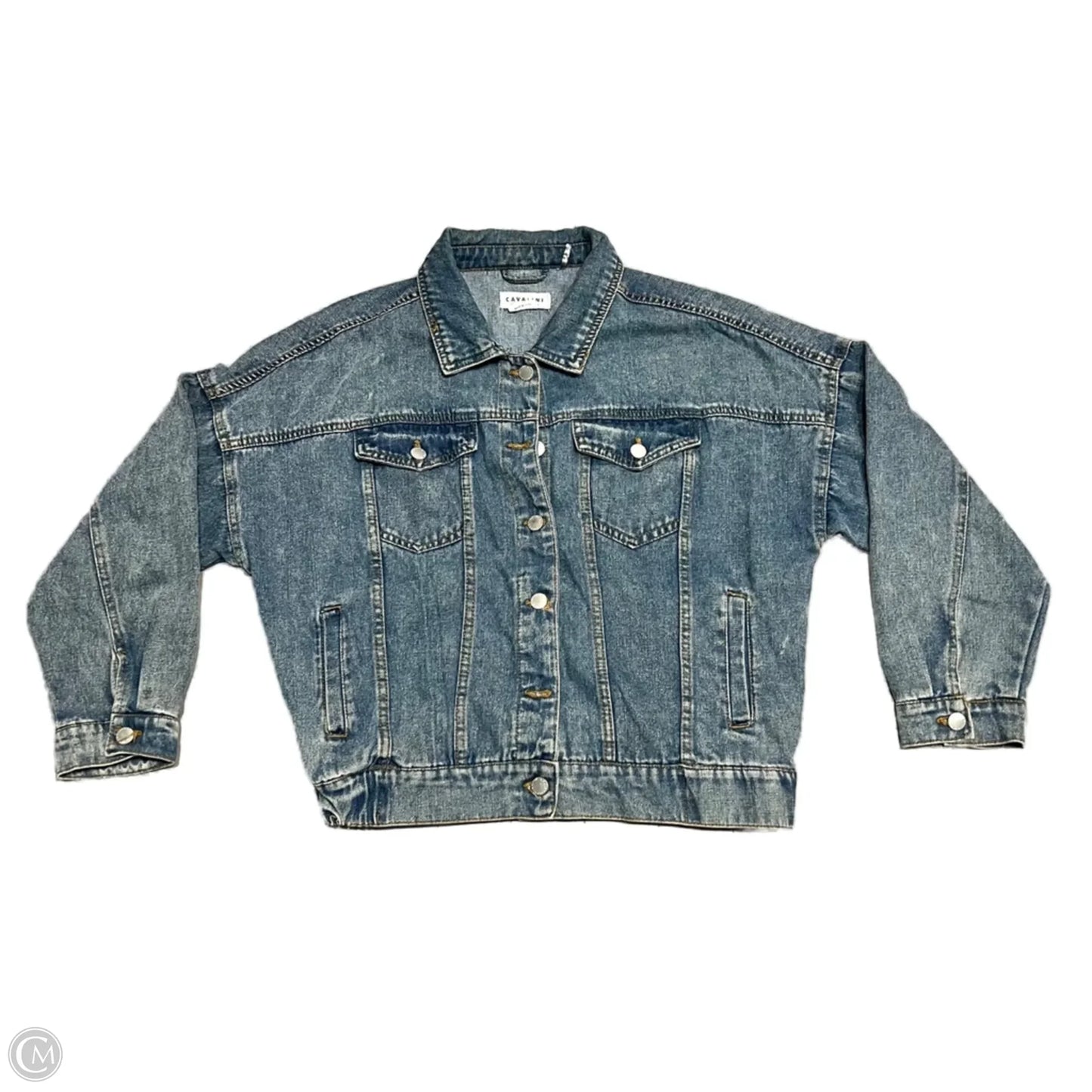 Jacket Denim By Cavalini In Blue Denim, Size: S