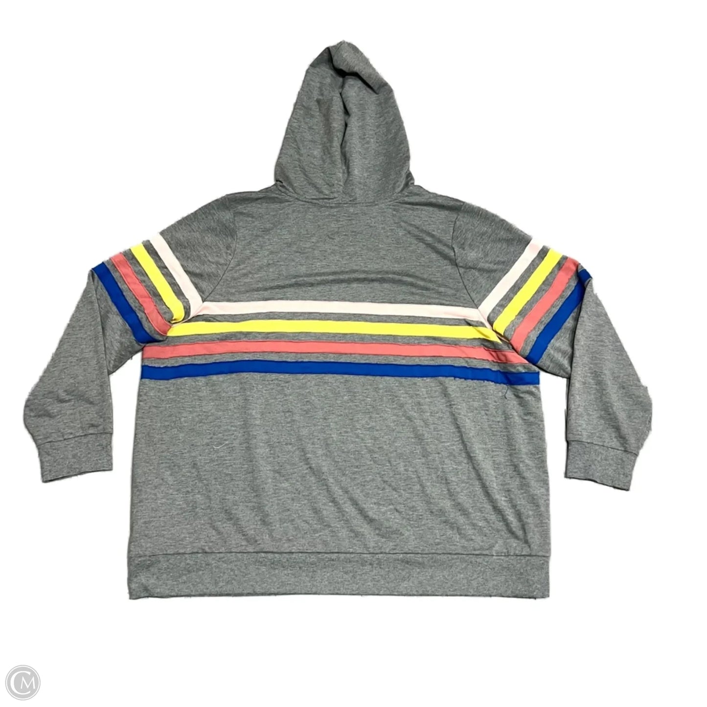Sweatshirt Hoodie By Torrid In Grey & Pink, Size: 3x