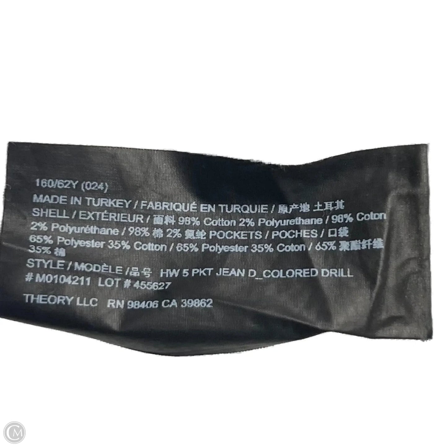 Jeans Straight By Theory In Grey Denim, Size: 0