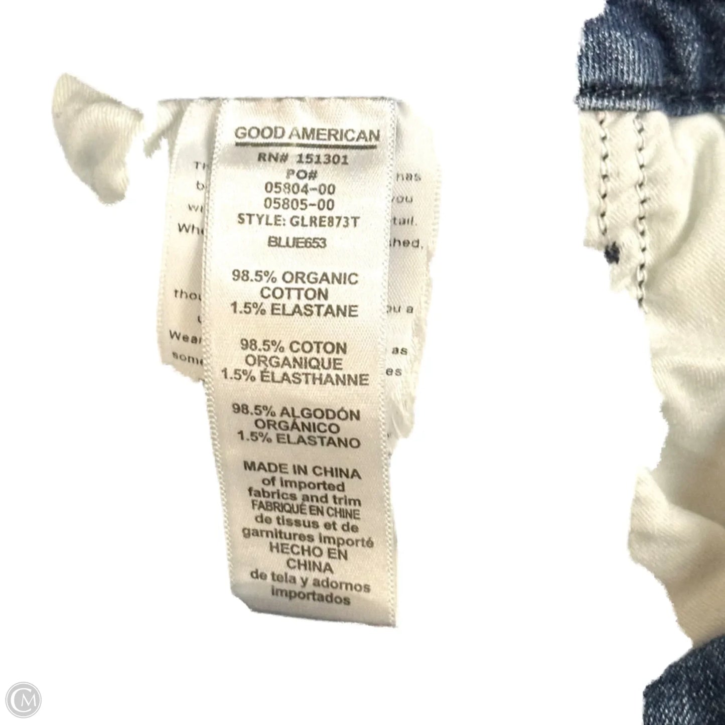 Jeans Straight By Good American In Blue Denim, Size: 16