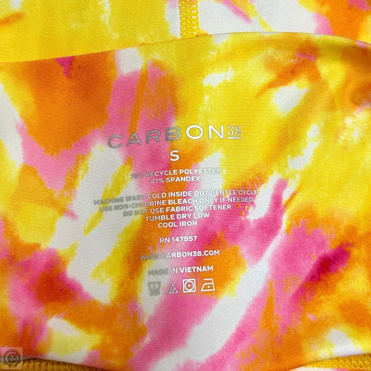 Athletic Leggings By Carbon In Pink & Yellow, Size: S