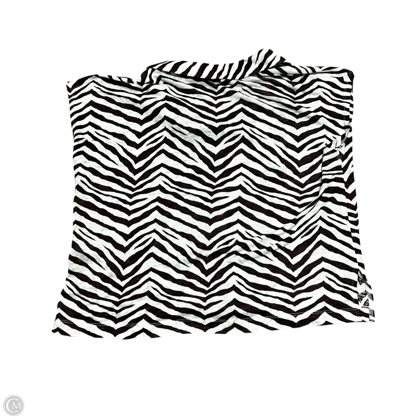 Top Short Sleeve By Tahari In Zebra Print, Size: Xl