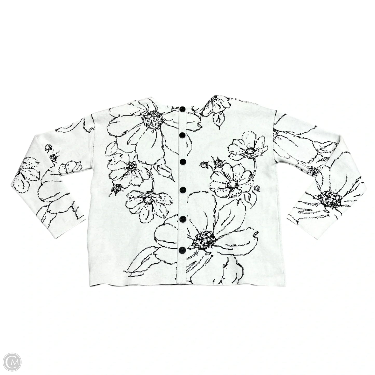 Sweater By Tahari In Black & White, Size: Xl
