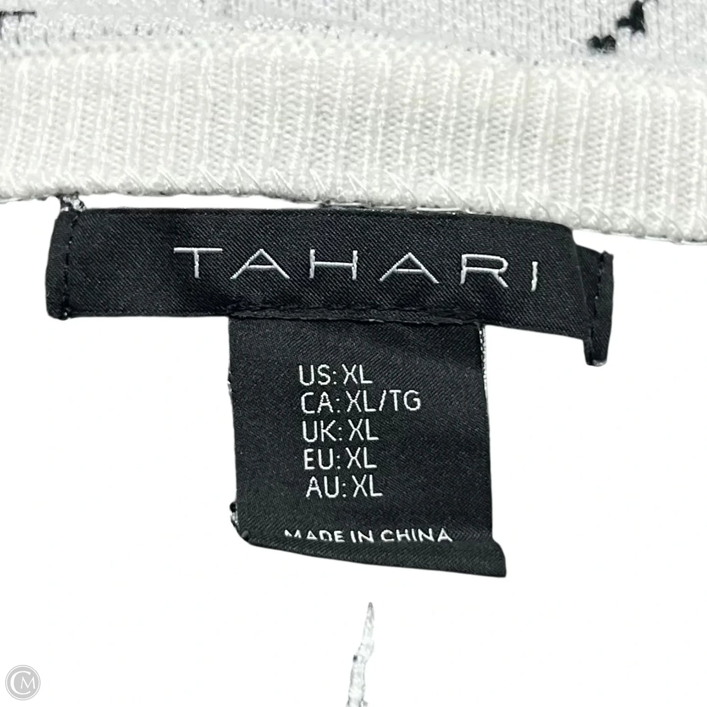 Sweater By Tahari In Black & White, Size: Xl