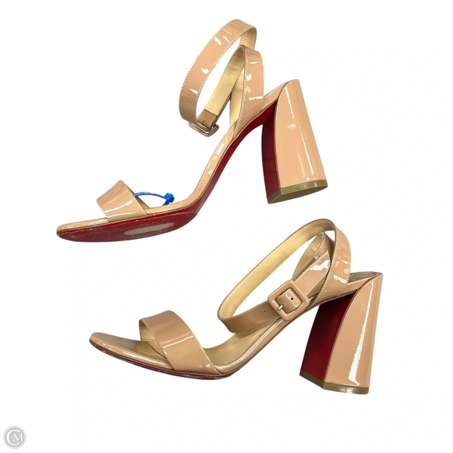 Sandals Luxury Designer By Christian Louboutin In Beige, Size: 8.5