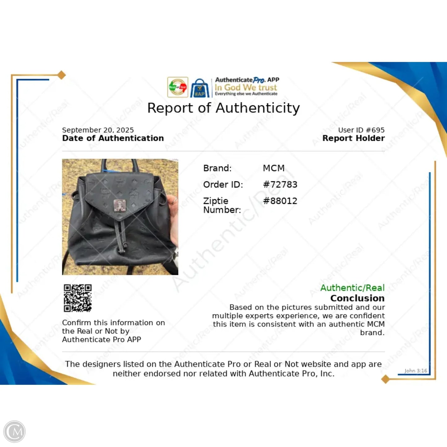 Backpack Luxury Designer By Mcm, Size: Small