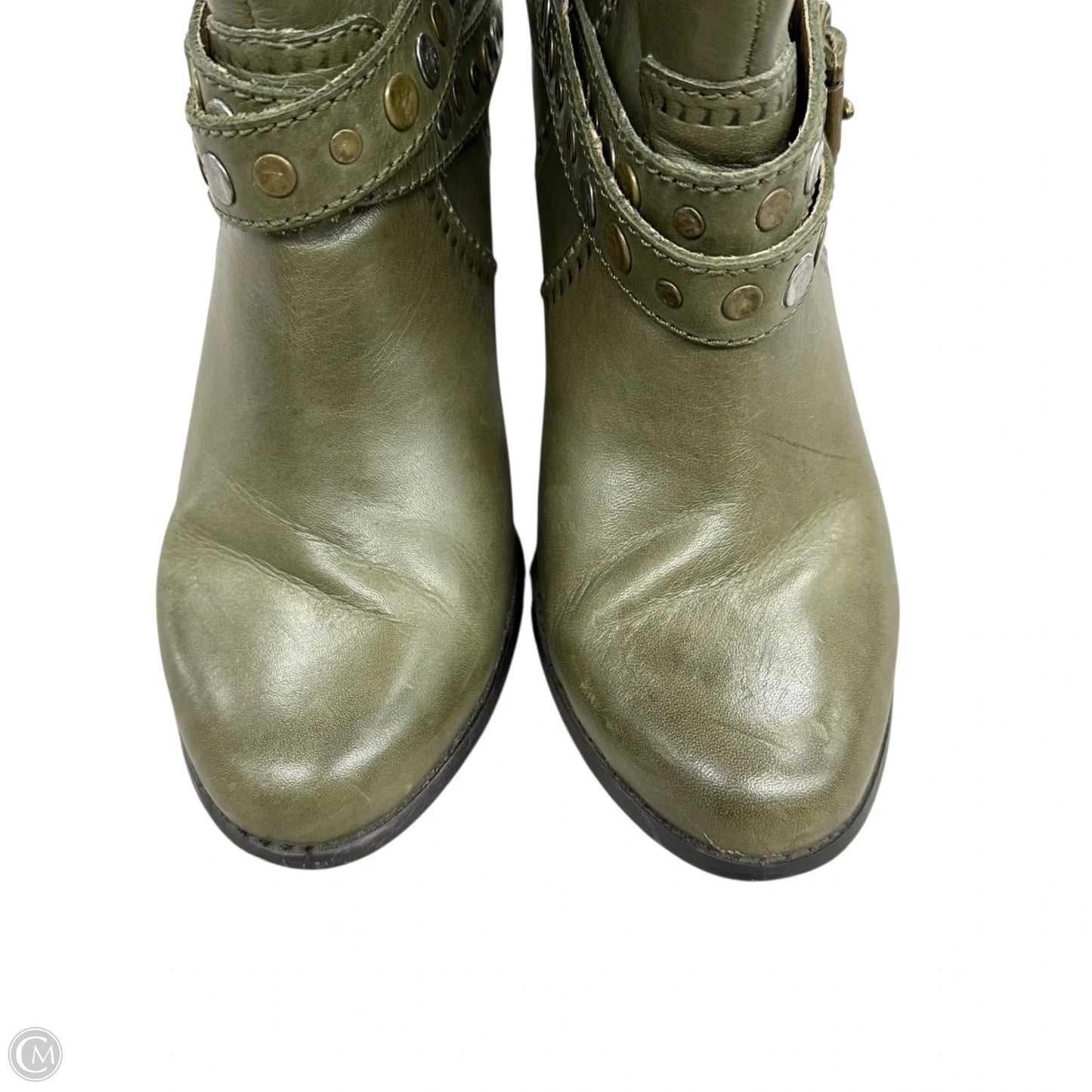 Boots Ankle Heels By Fossil In Green, Size: 8