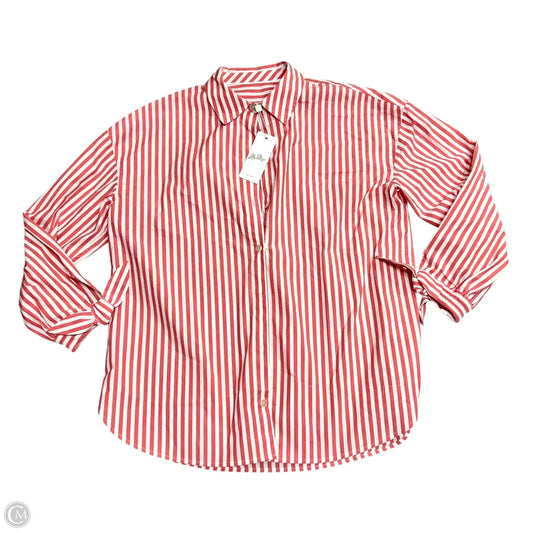 Top Long Sleeve Designer By Lilly Pulitzer In Orange & White, Size: S