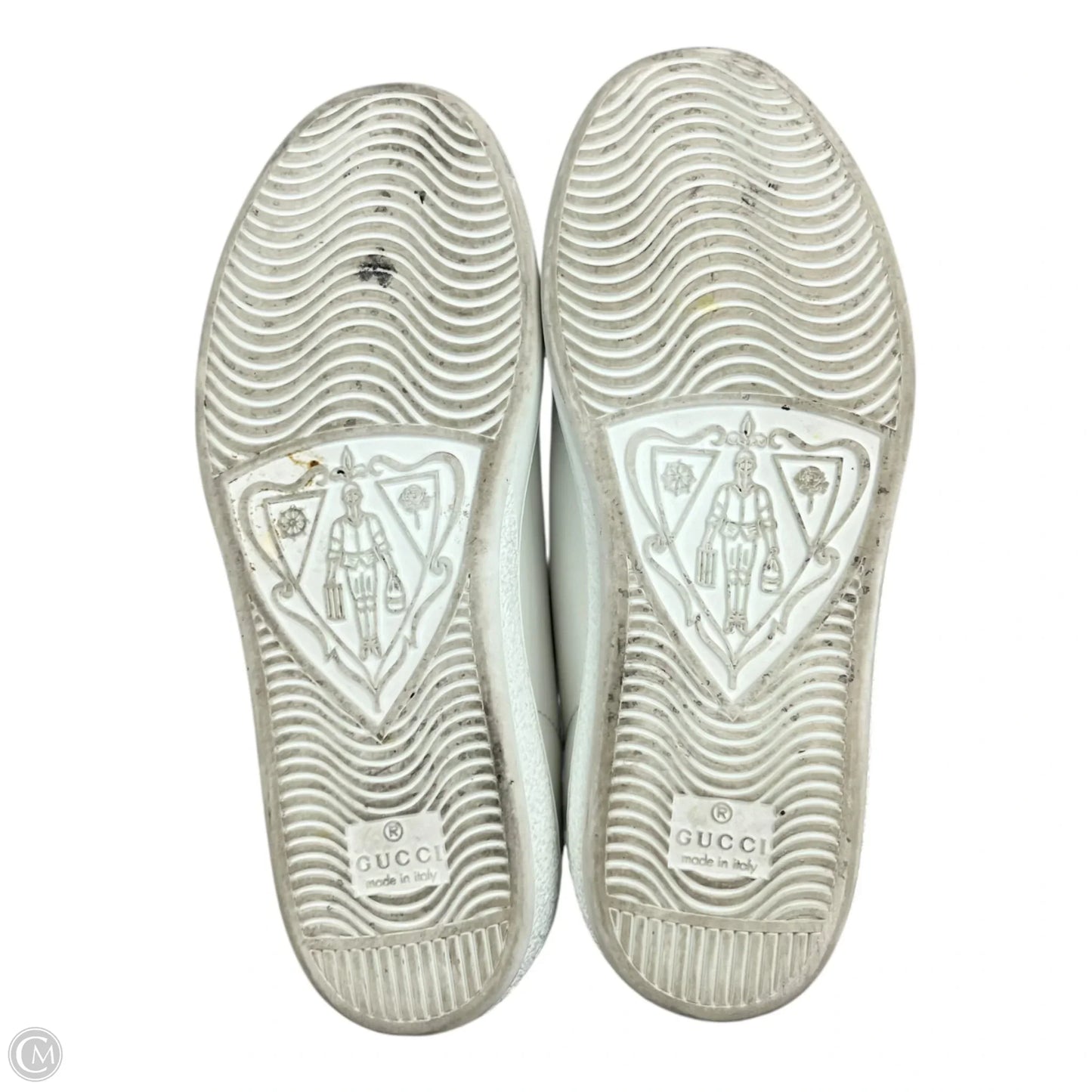 Shoes Luxury Designer By Gucci In Green & White, Size: 5