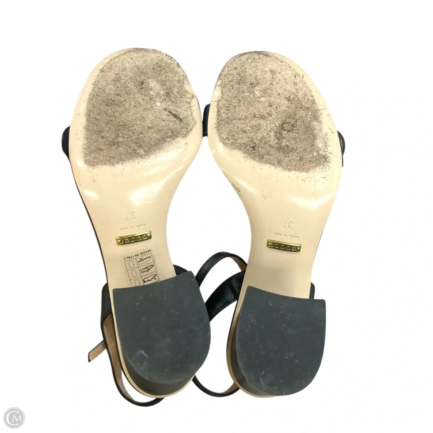 Sandals Luxury Designer By Gucci In Black, Size: 6.5