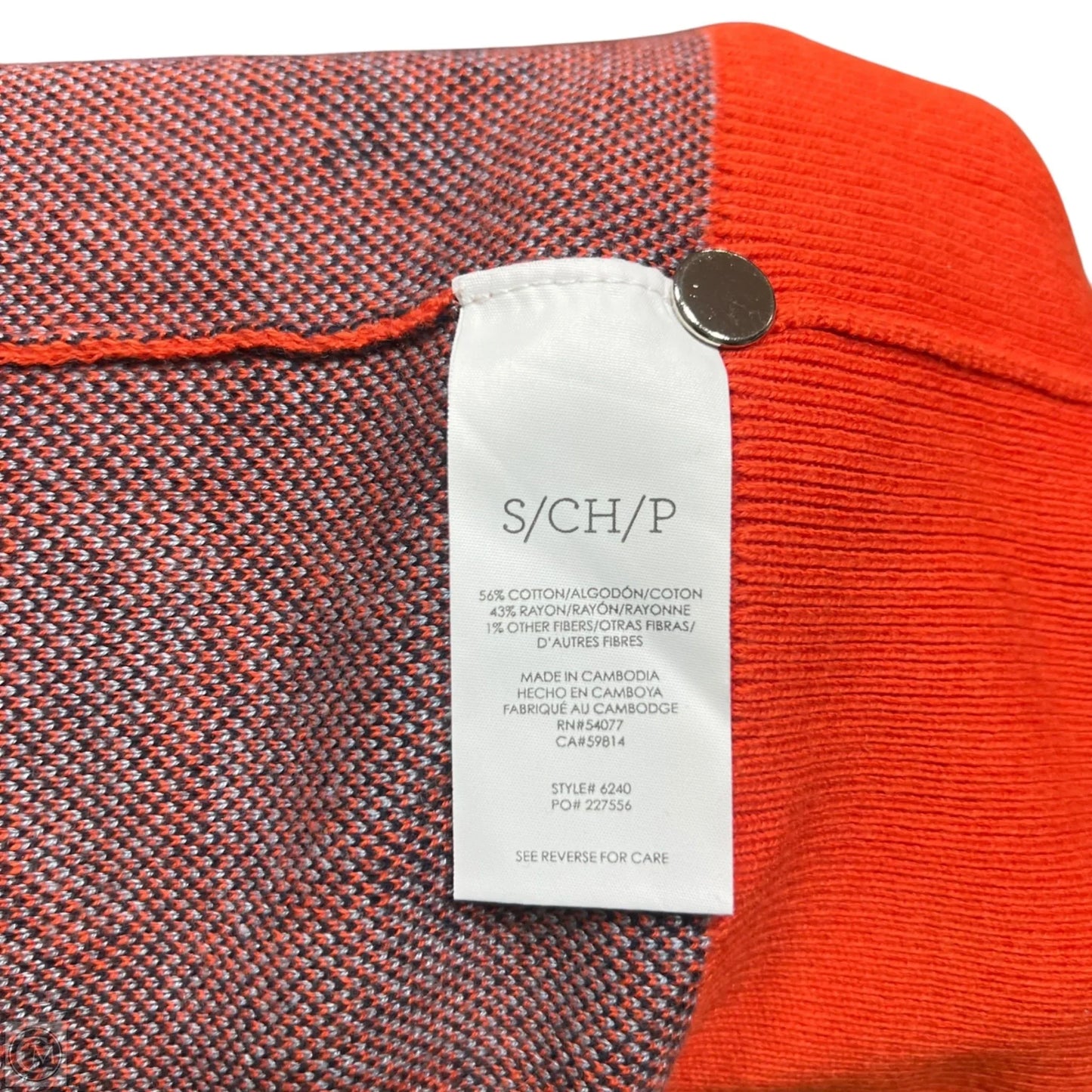 Sweater Cardigan By Cabi In Blue & Orange, Size: S