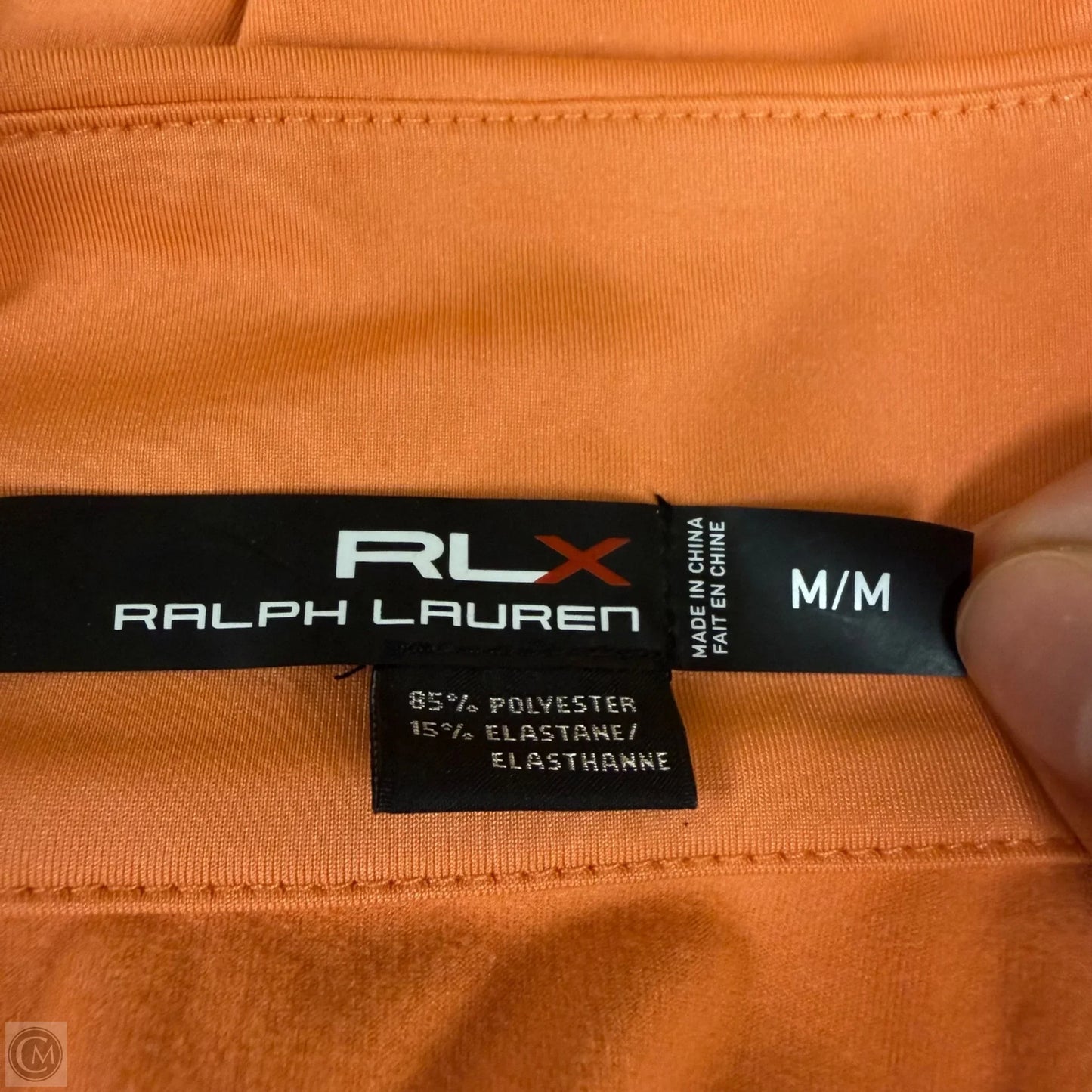 Athletic Top Long Sleeve Collar By Ralph Lauren In Orange, Size: M