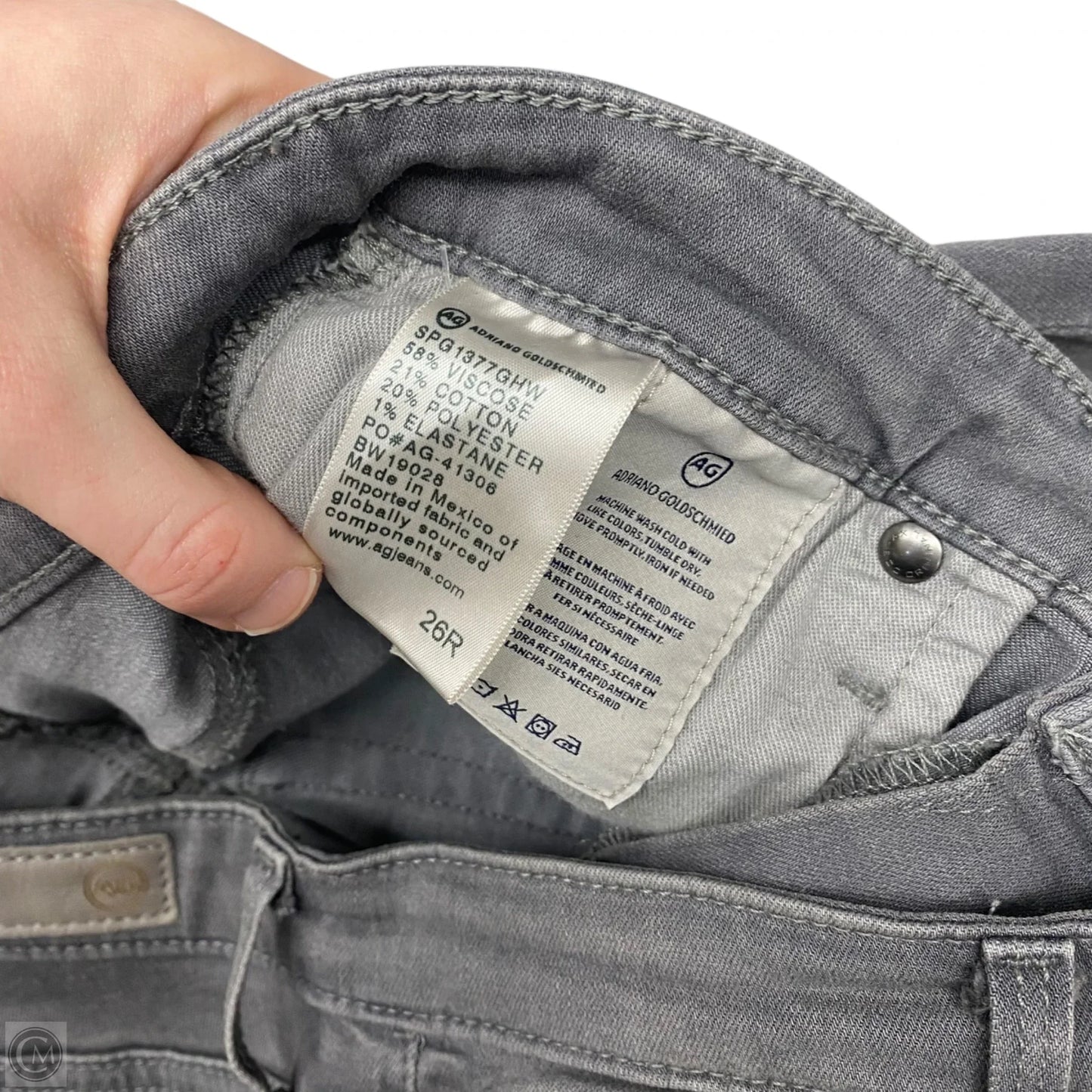 Jeans Straight By Adriano Goldschmied In Grey Denim, Size: 2