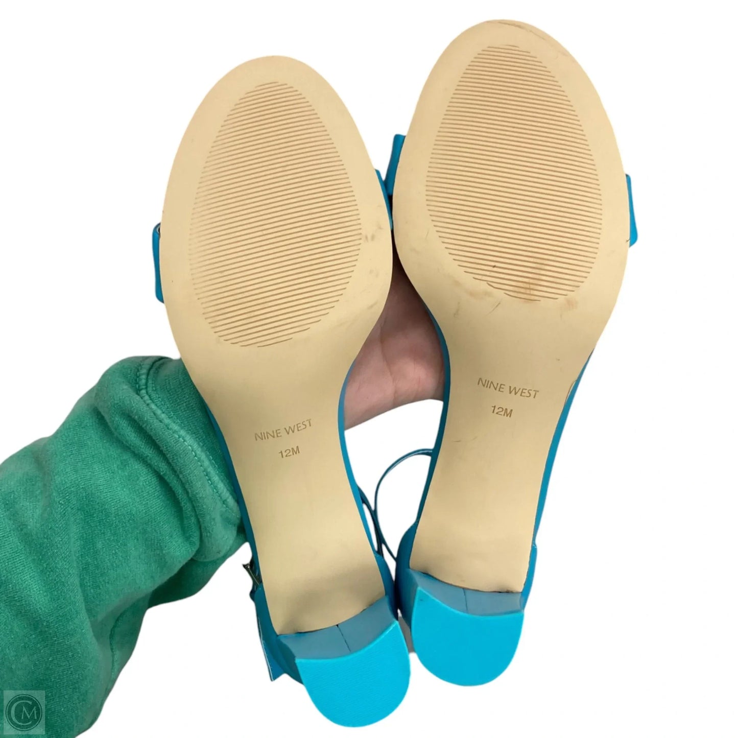 Sandals Heels Block By Nine West In Blue, Size: 12