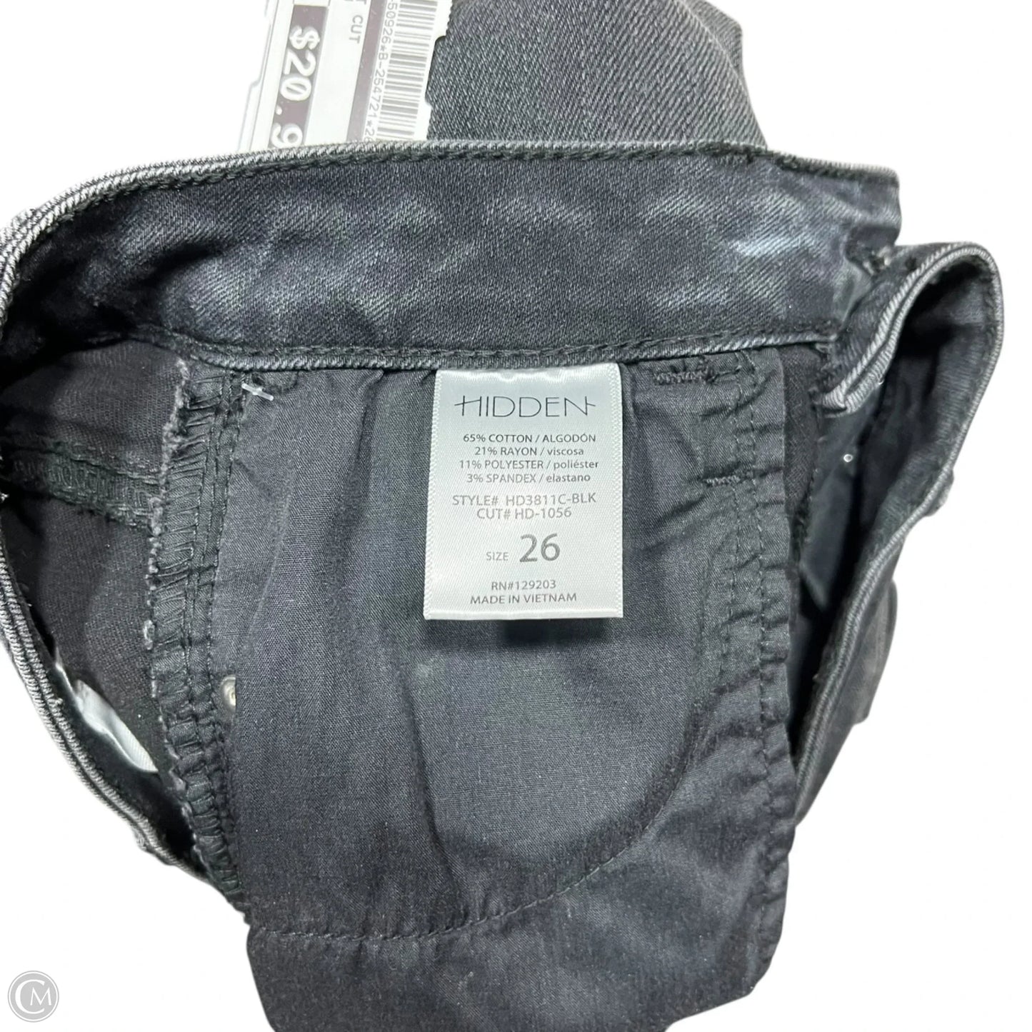 Jeans Boot Cut By Hidden In Black Denim, Size: 2