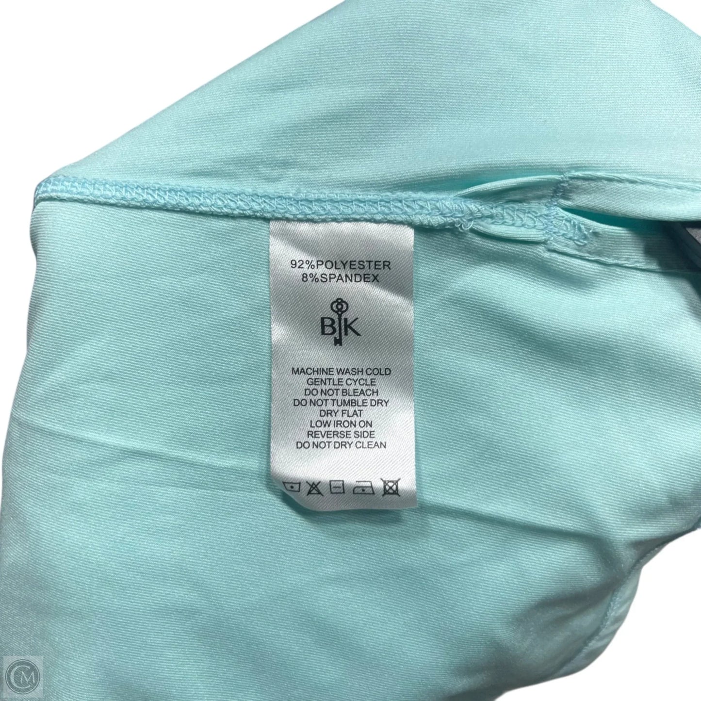 Athletic Top Long Sleeve Collar By Belyn Key In Blue & White, Size: S