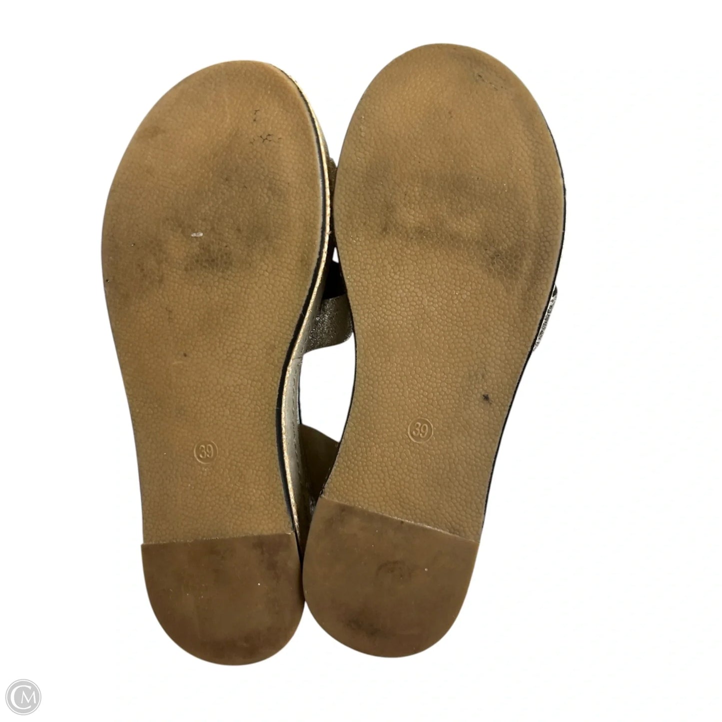 Sandals Flats By Elvio Zanon In Silver, Size: 8.5