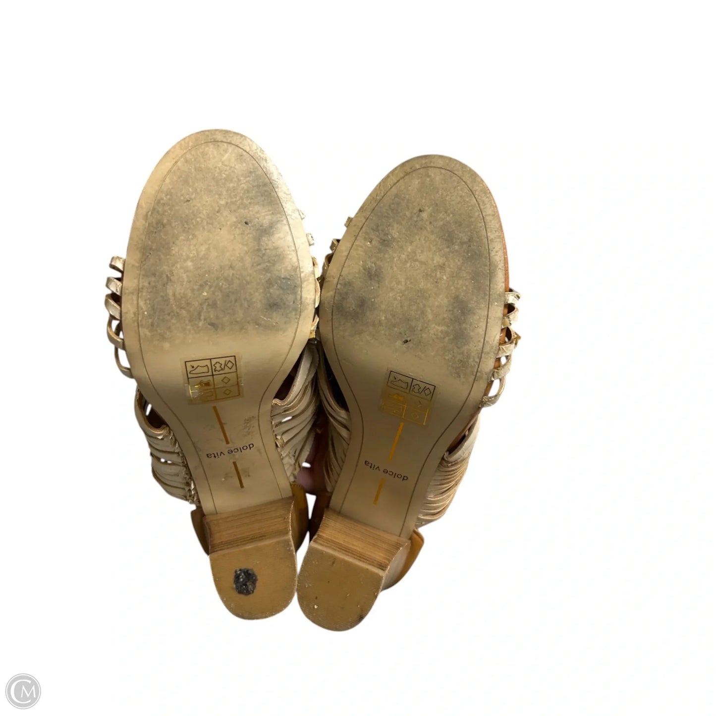 Sandals Heels Wedge By Dolce Vita In Tan, Size: 7.5