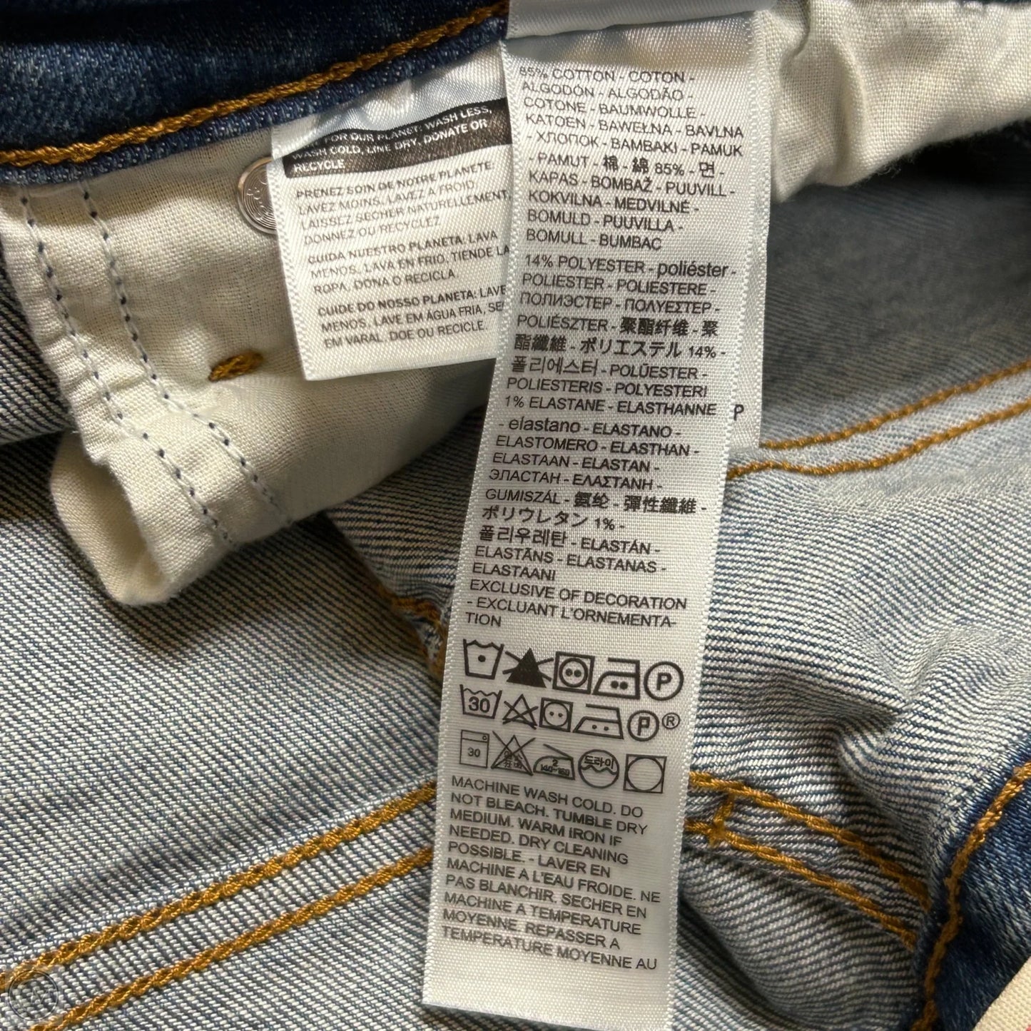 Jeans Straight By Levis In Blue Denim, Size: 8