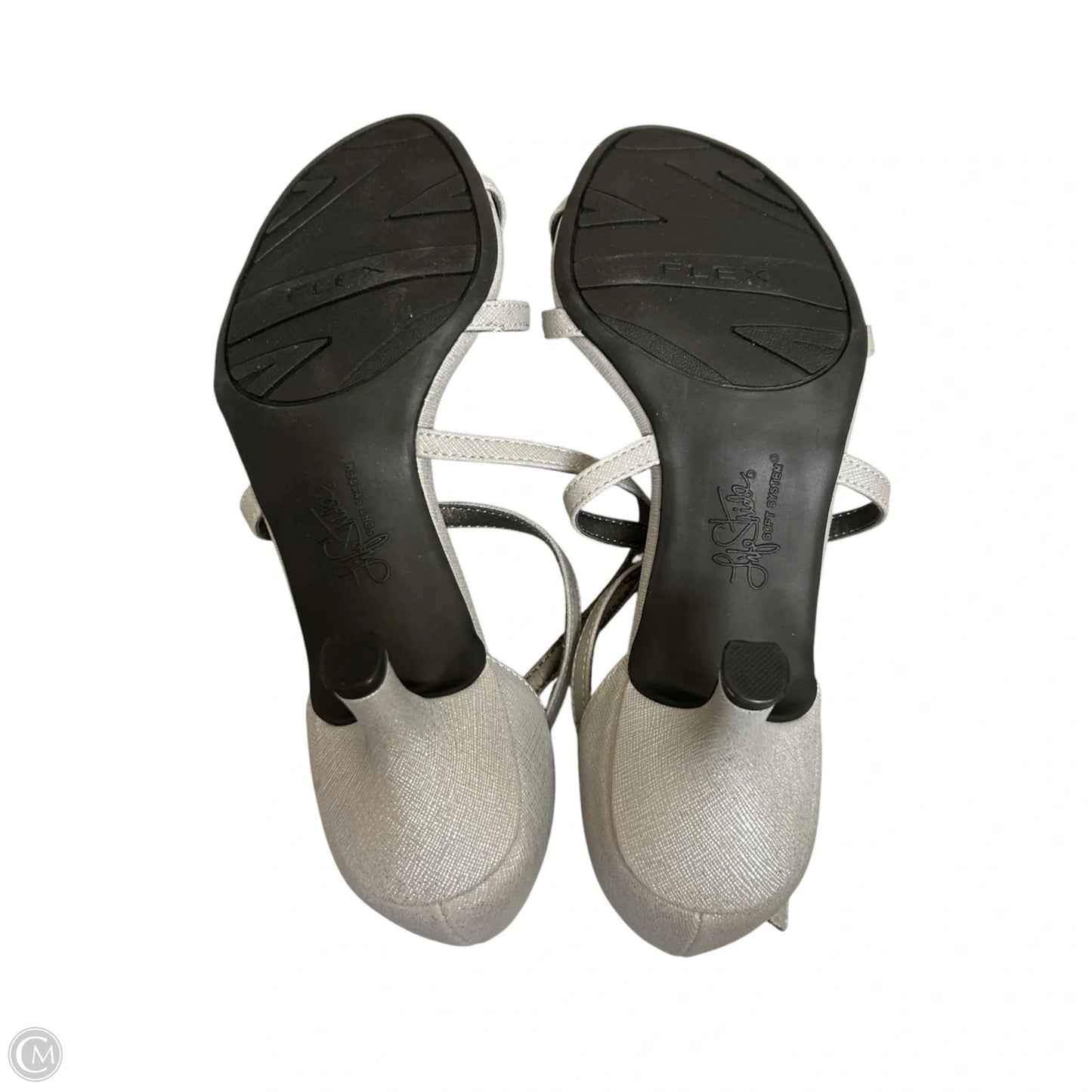 Sandals Heels Kitten By Life Stride In Silver, Size: 8