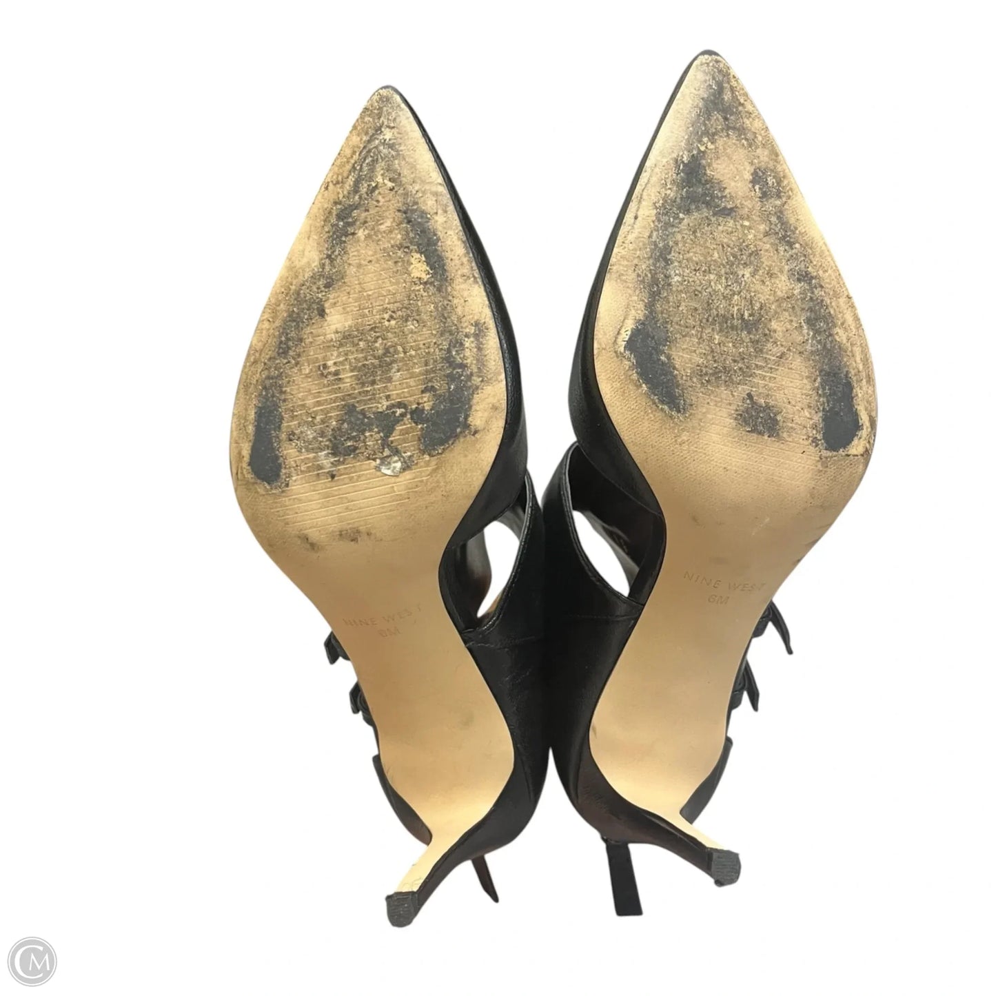 Sandals Heels Kitten By Nine West In Black, Size: 6
