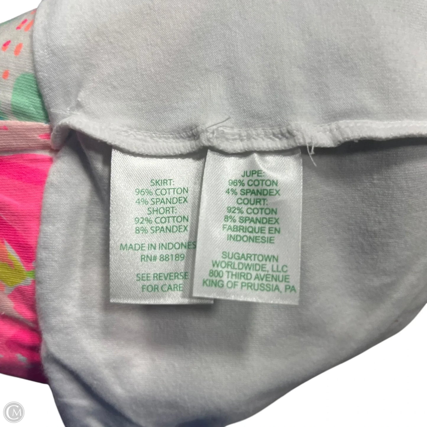 Skort Designer By Lilly Pulitzer In Green & Pink, Size: Xs