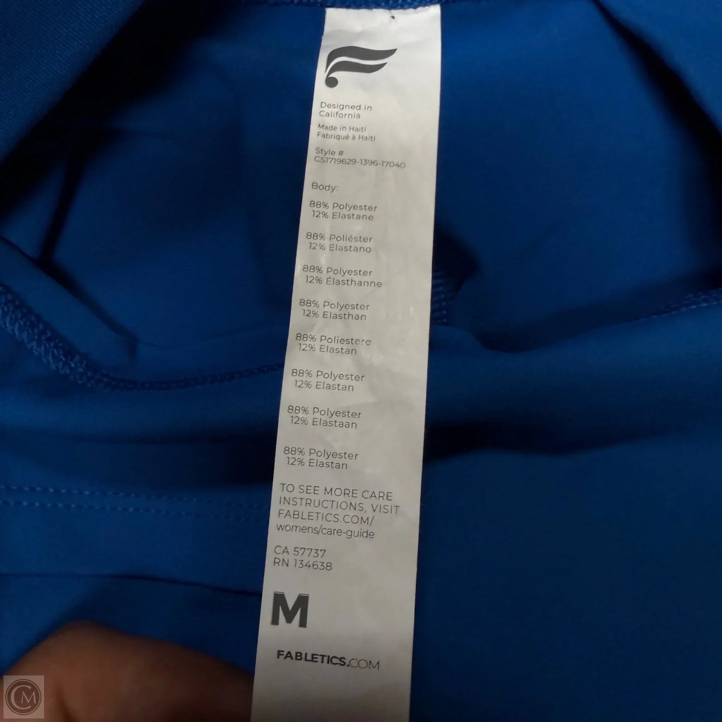 Athletic Leggings By Fabletics In Blue, Size: M