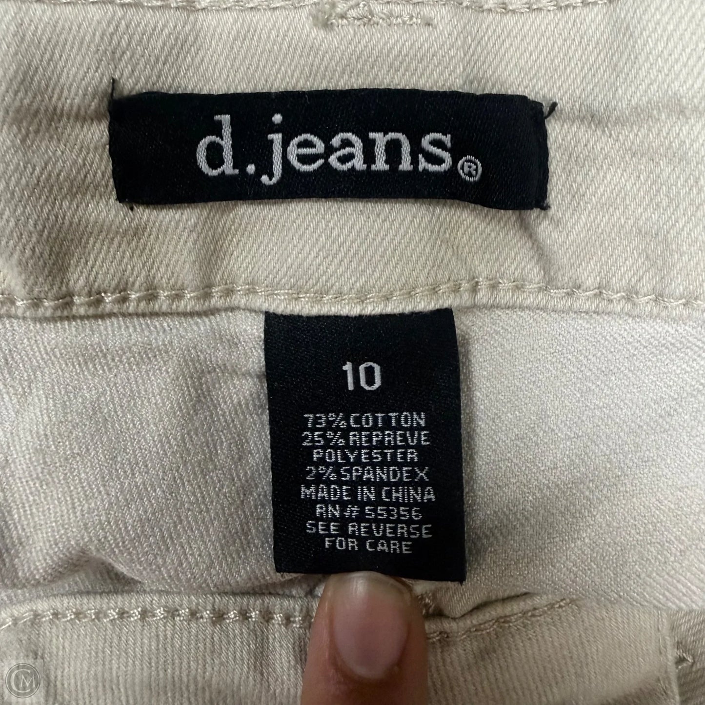 Jeans Cropped By D Jeans In Tan Denim, Size: 10