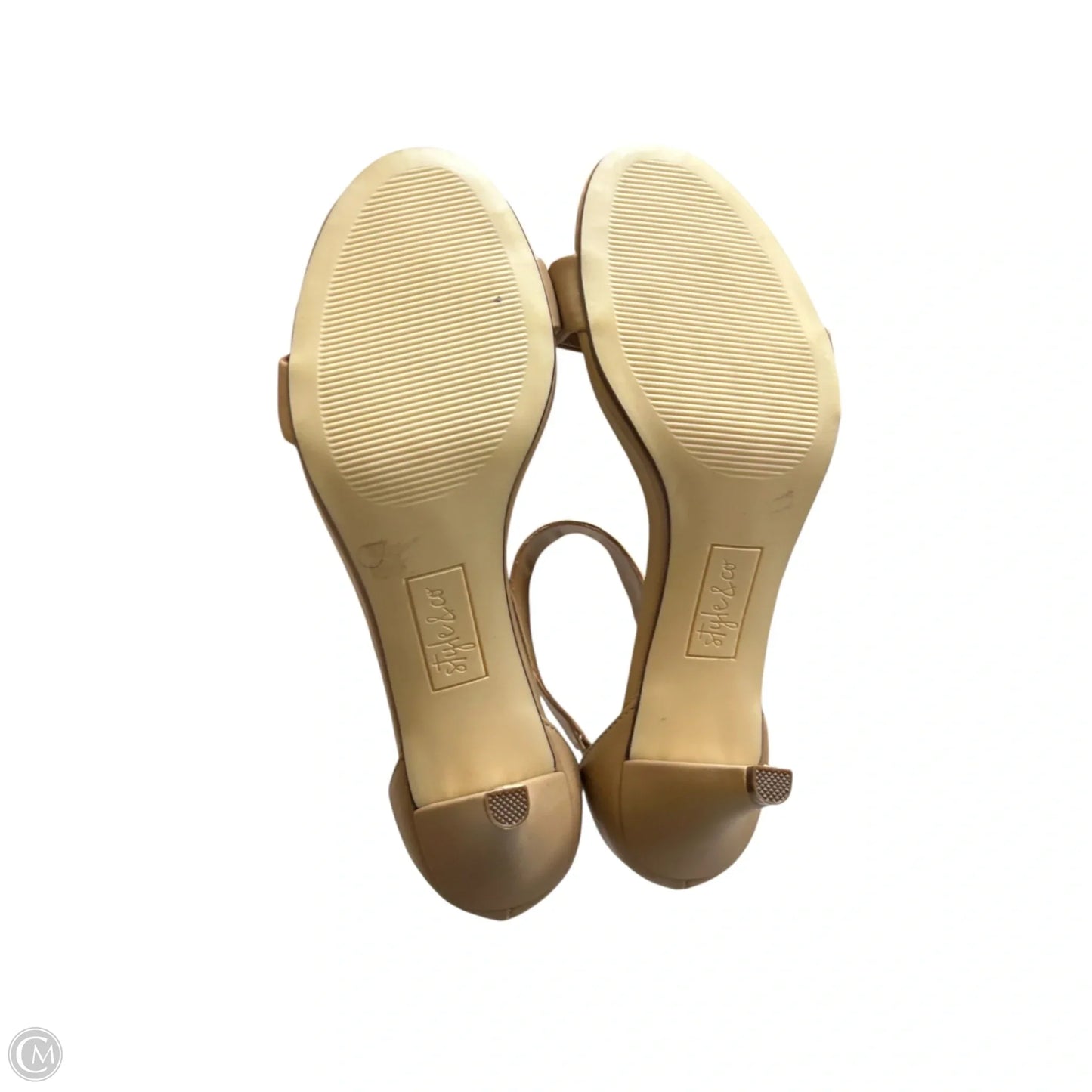Sandals Heels Kitten By Style And Company In Tan, Size: 9
