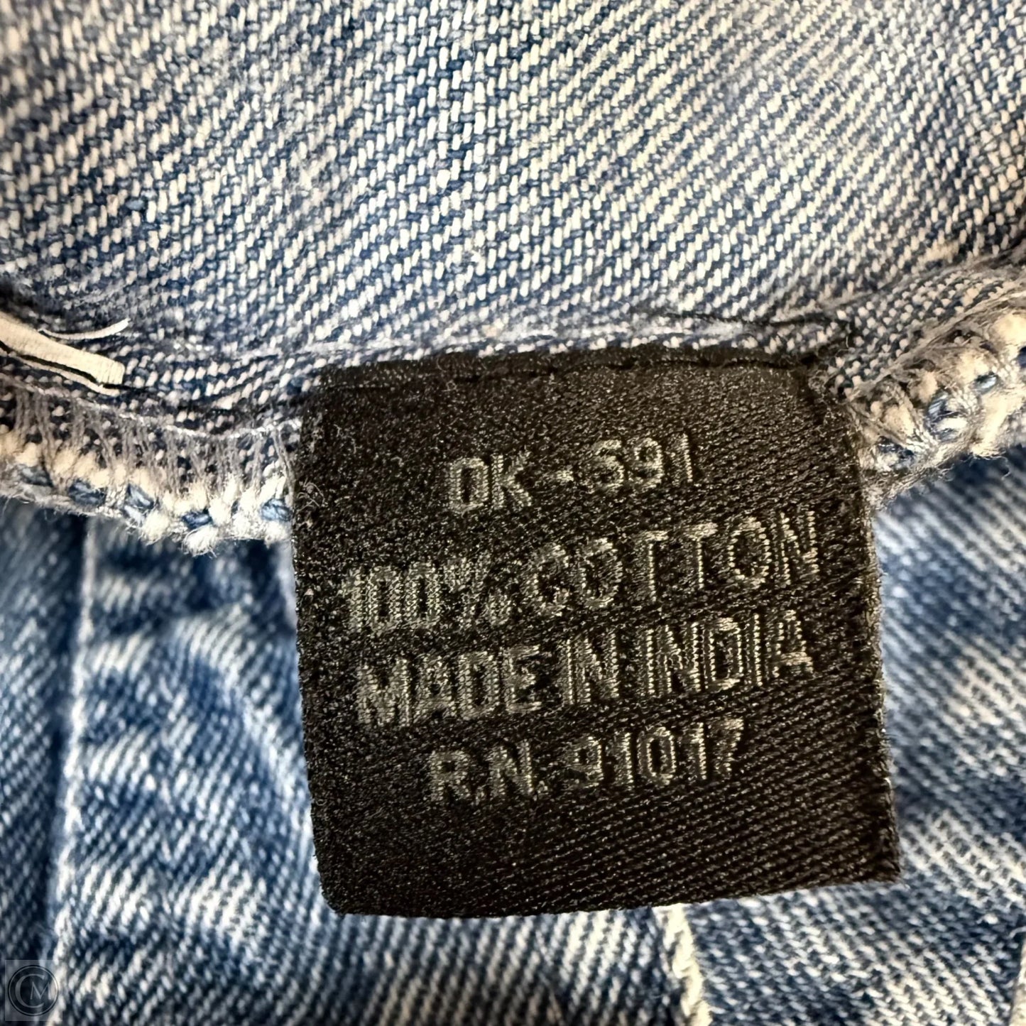 Jacket Denim In Blue Denim, Size: L