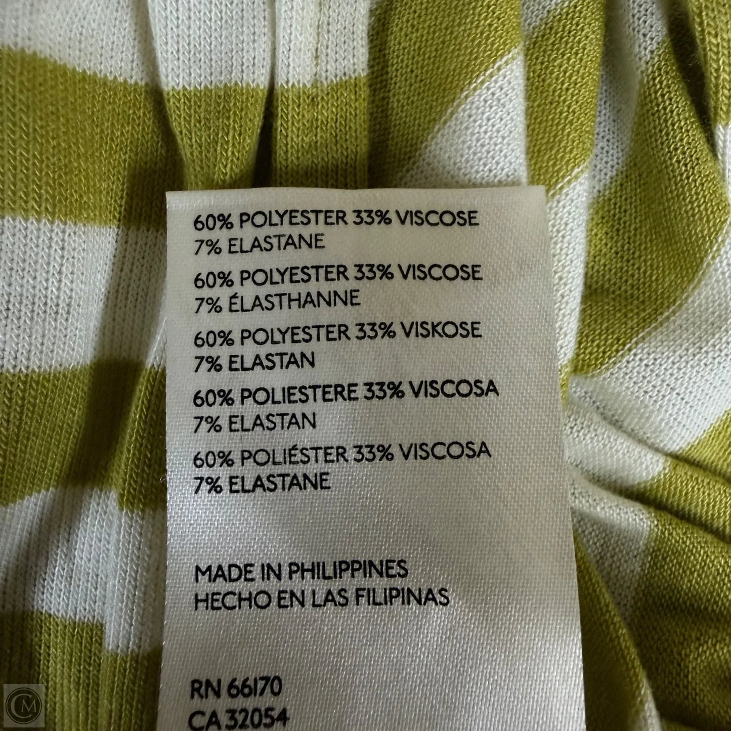 Top Short Sleeve By Maeve In Cream & Yellow, Size: S
