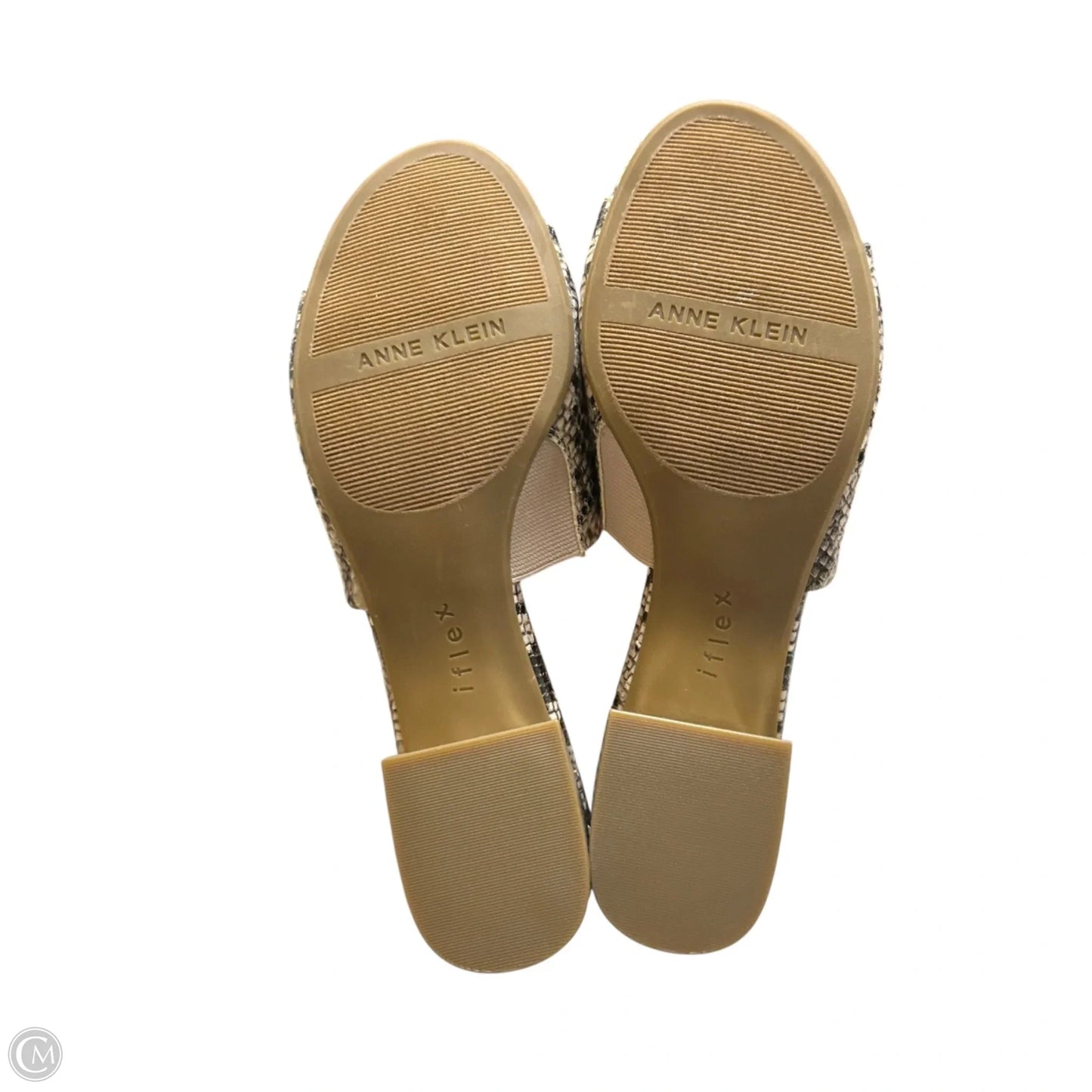 Sandals Heels Block By Anne Klein In Snakeskin Print, Size: 7.5