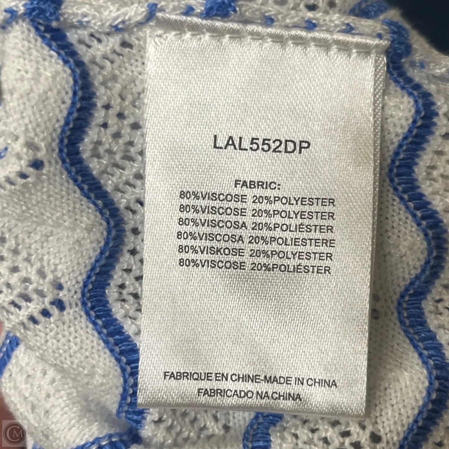 Top Sleeveless By Lili Sidonio In Blue & White, Size: L
