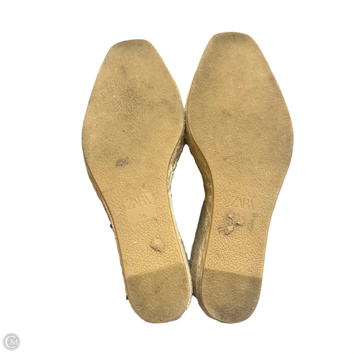 Shoes Heels Wedge By Zara In Blue & Tan, Size: 5.5
