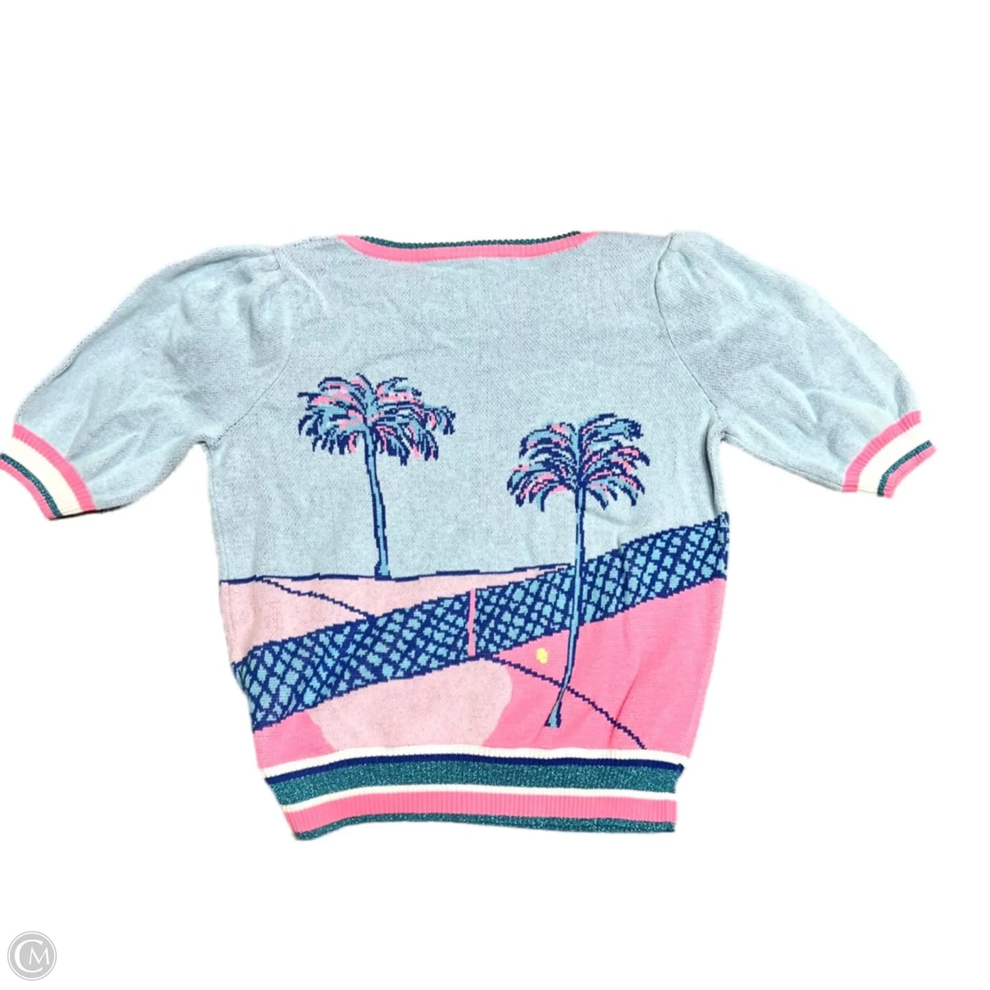 Top 3/4 Sleeve Designer By Lilly Pulitzer In Blue & Pink, Size: Xs