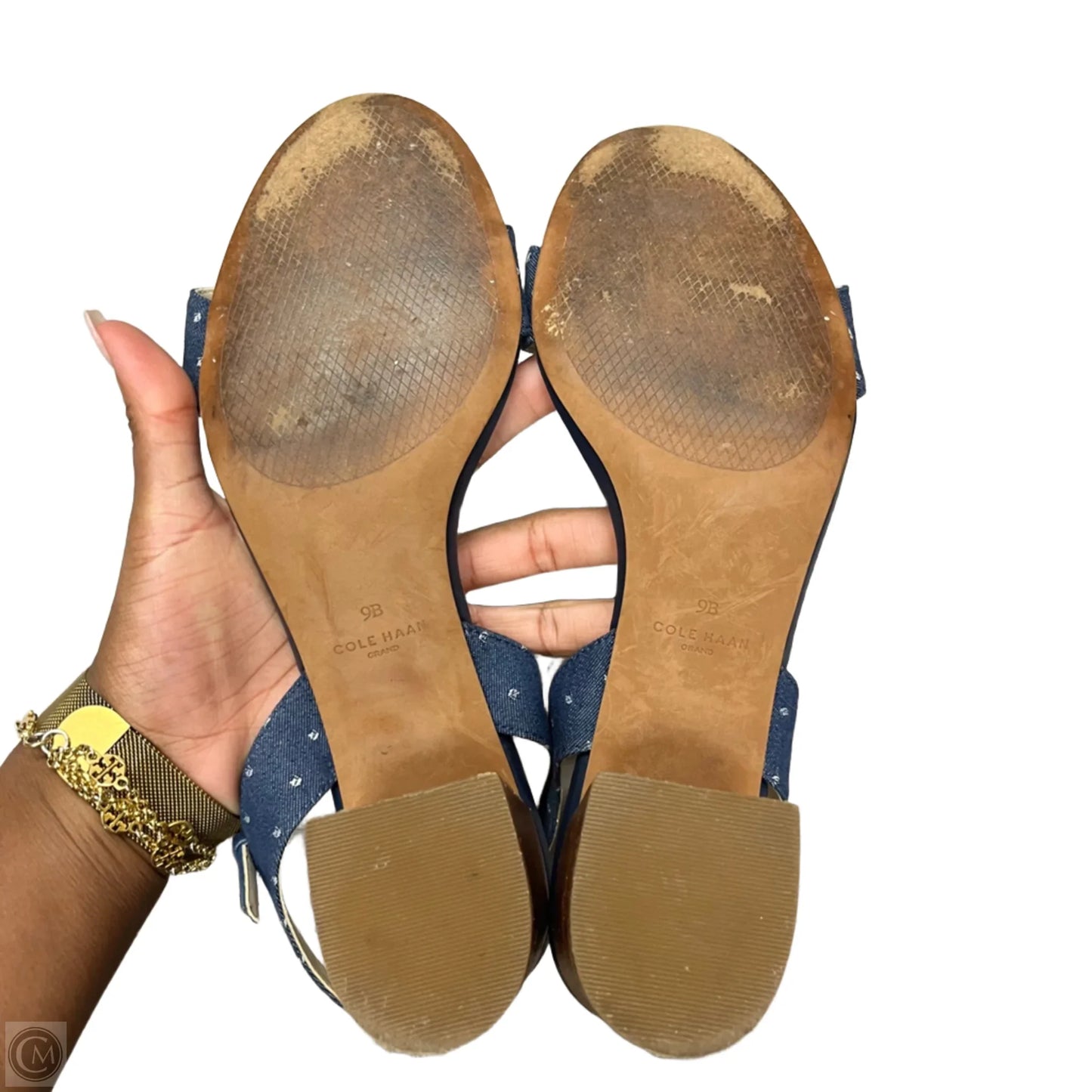 Sandals Heels Block By Lc Lauren Conrad In Navy, Size: 9