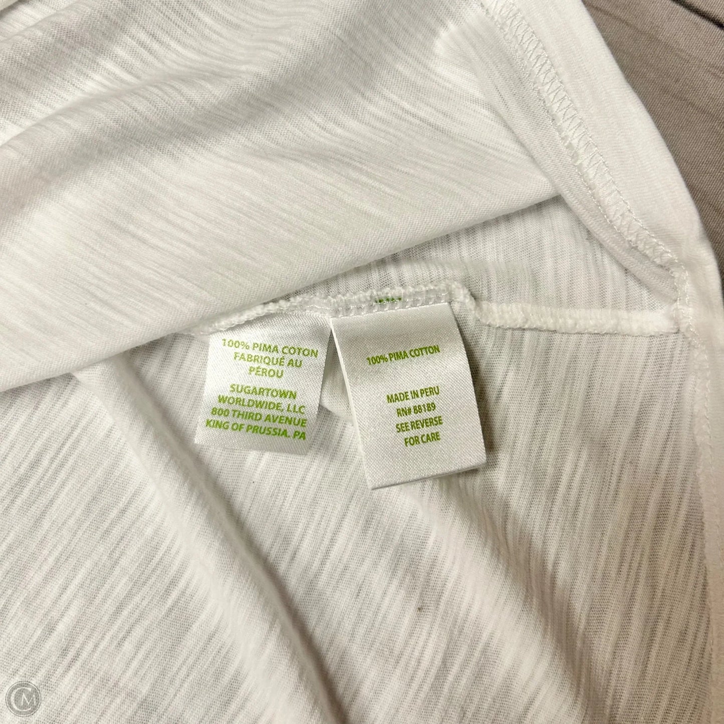 Top Short Sleeve Designer By Lilly Pulitzer In Blue & White, Size: S