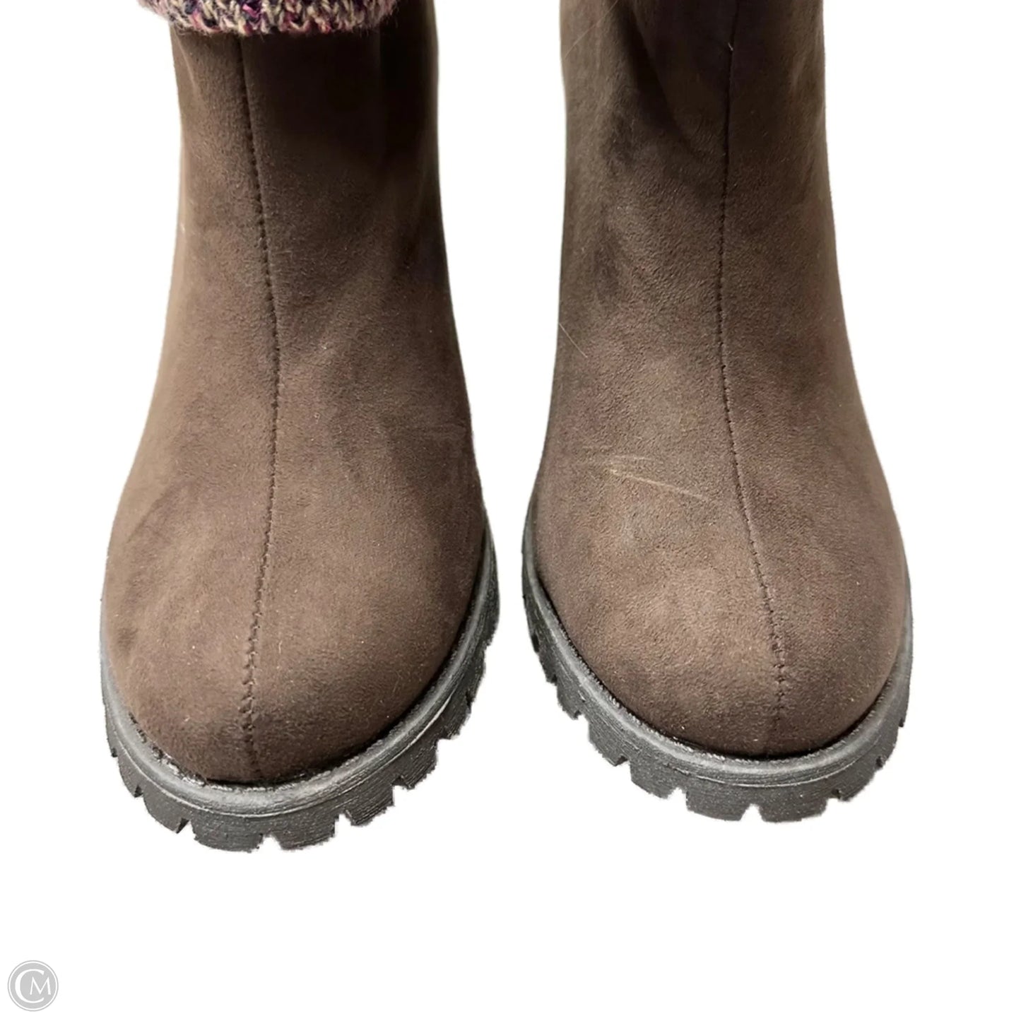 Boots Ankle Heels By Leila Stone In Brown & Purple, Size: 11