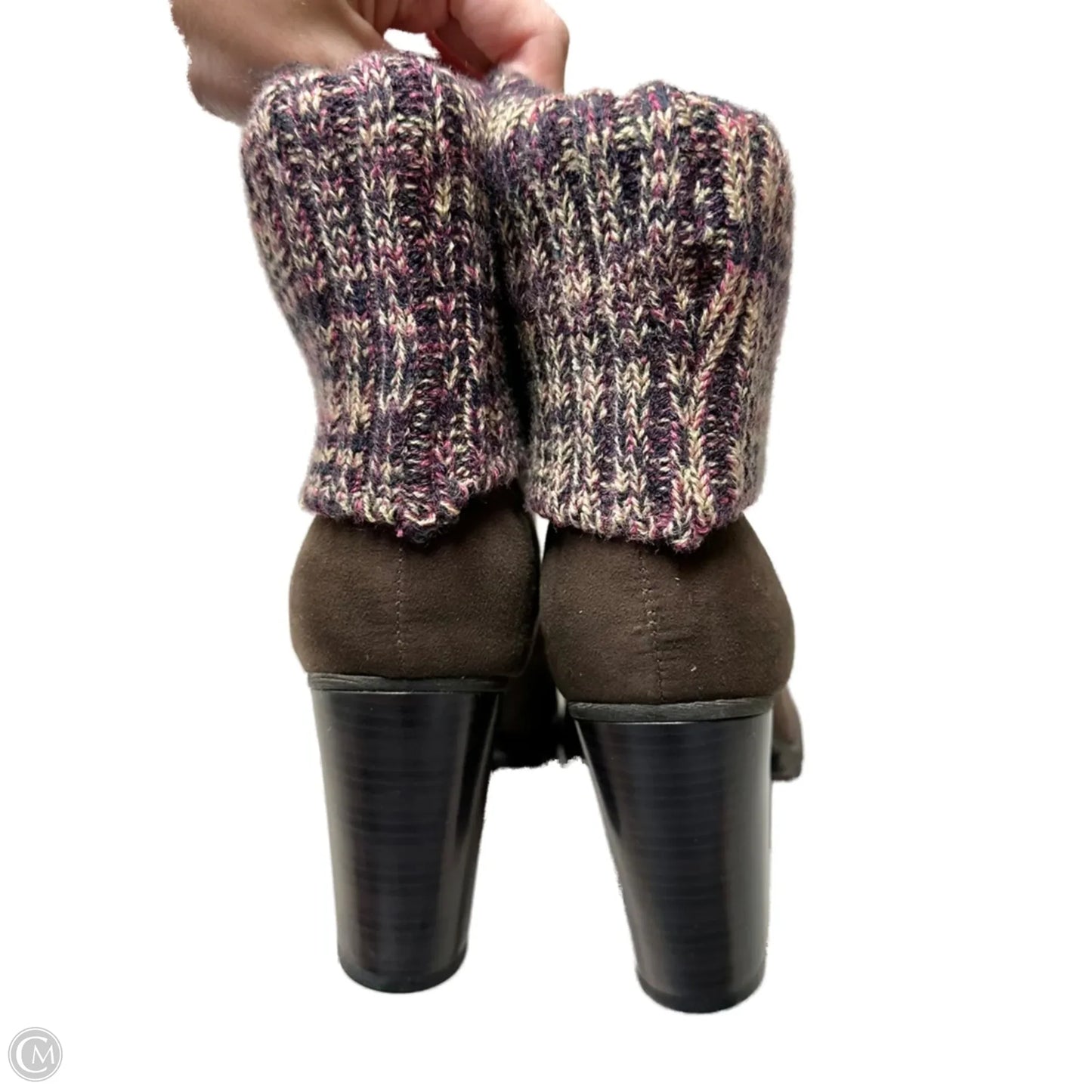 Boots Ankle Heels By Leila Stone In Brown & Purple, Size: 11