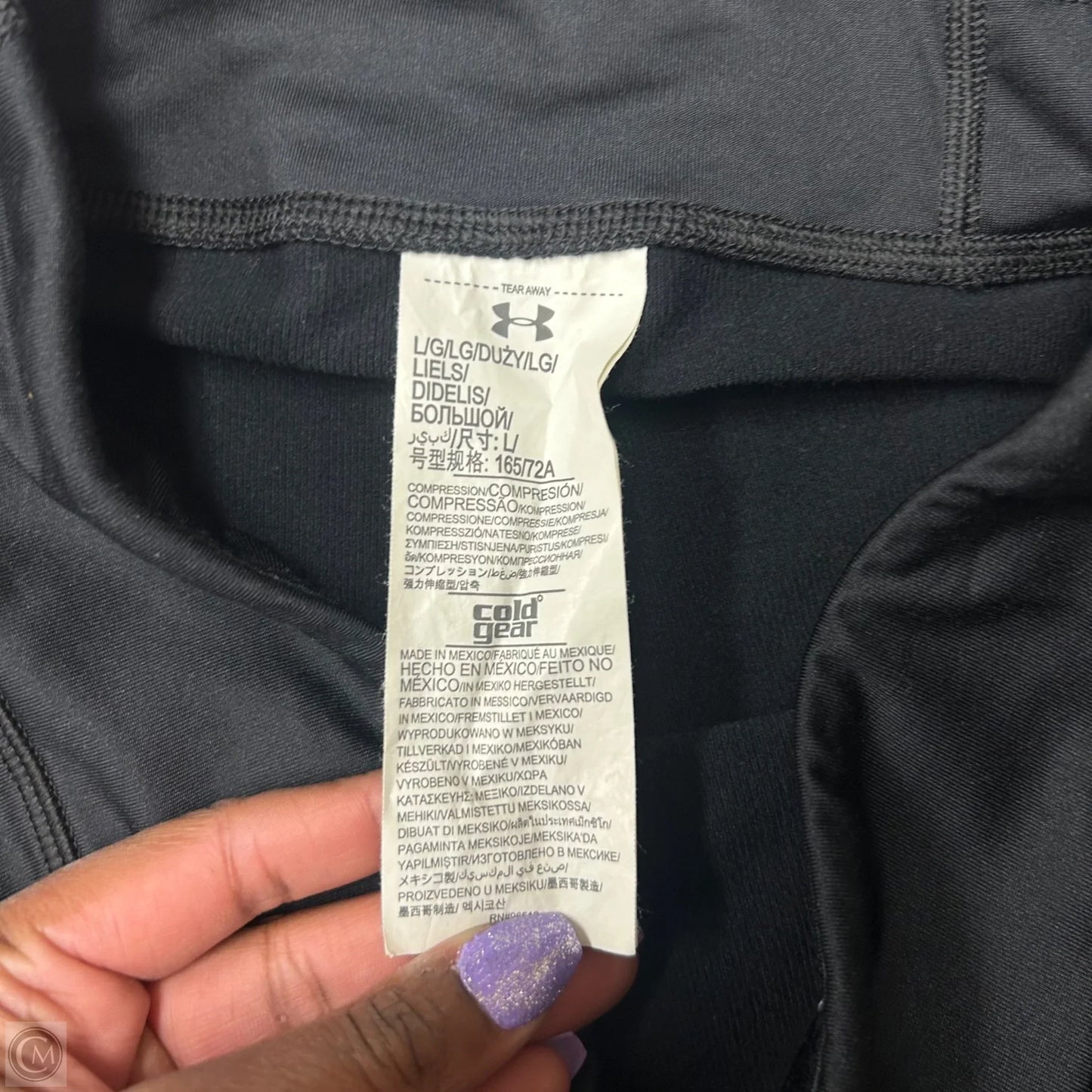 Athletic Leggings By Under Armour In Black, Size: L