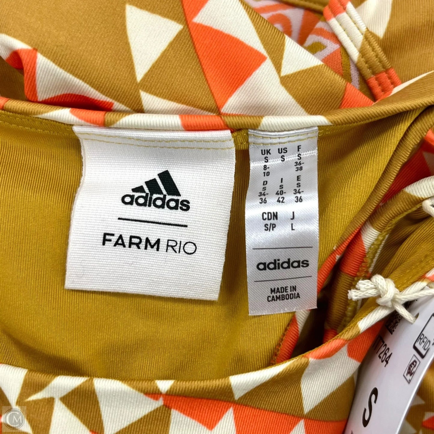 Dress Casual Maxi By Adidas x Farm Rio In Orange & Tan, Size: S