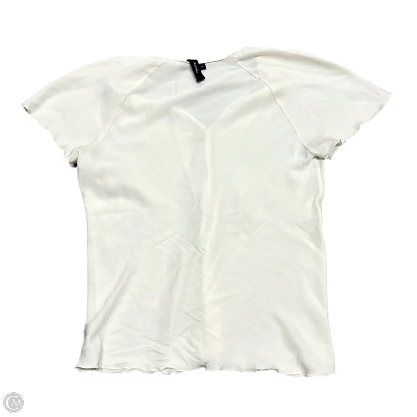 Blouse Short Sleeve By Theory In Cream, Size: S